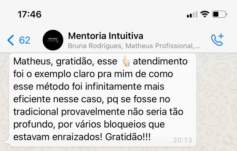 Mensagem via WhatsApp: Esse atendimento foi o exemplo claro de como esse método foi infinitamente mais eficiente.